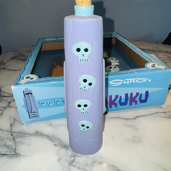 NEW Shag X Tiki Farm Decanter & 4 Skull Shot Set Akuku 2002 Mug Signed Numbered - Picture 2 of 15